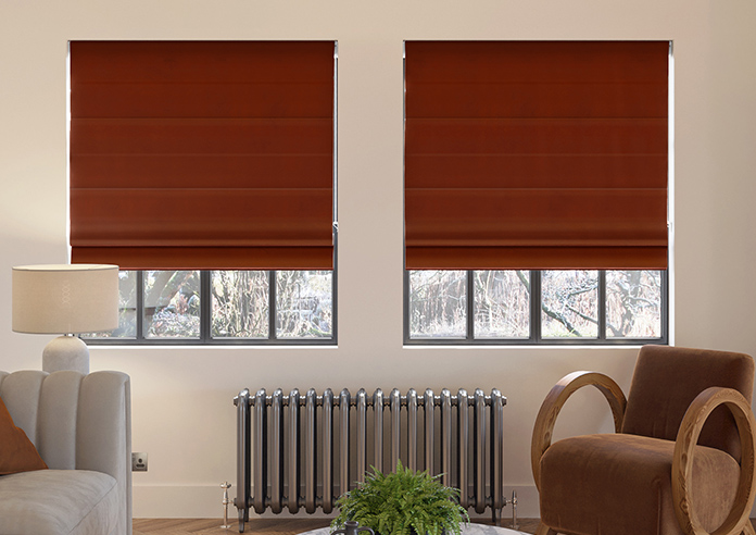Ultra Luxe Velvet, Burnt Brick - Roman Blind - Image 3